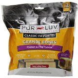 Pur Luv Peanut Butter Grande Bones Dog Treat 32oz