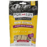 Pur Luv Mini Bones Peanut Butter Treat, 6-Ounce, 11-Count